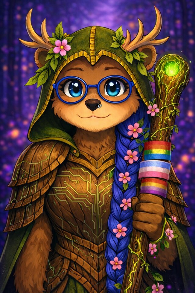 Cyberpunk woodland avatar